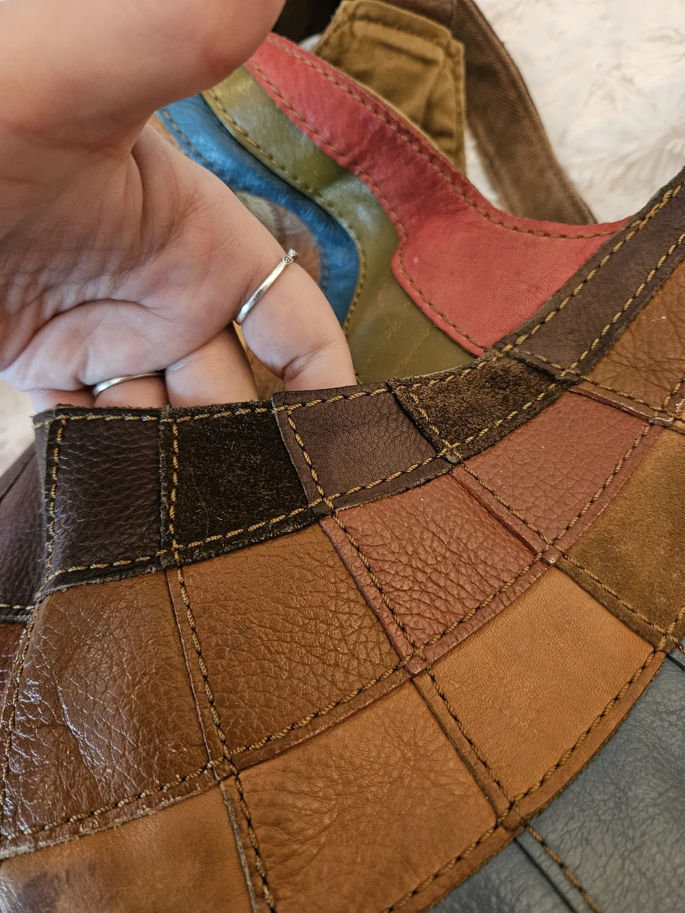 Vintage✨️Lucky Brand Slouchy Patchwork Hobo Bag